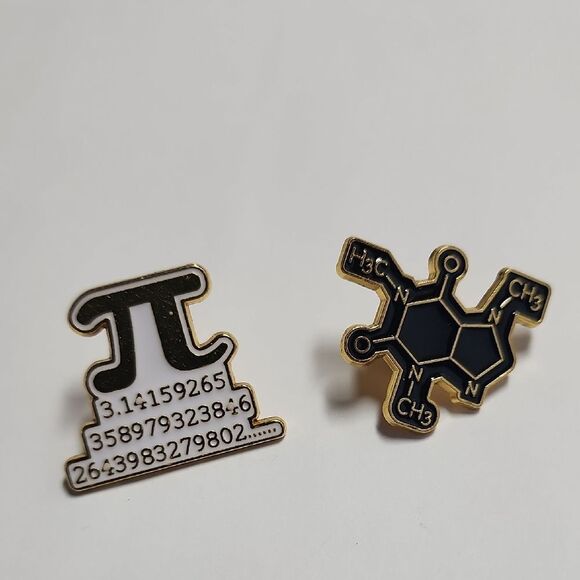 Mathematical and Chemical Enamel Pin Set - Picture 1 of 3